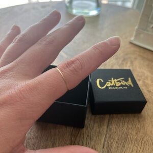 Catbird NYC Threadbare Gold stacking ring size 8